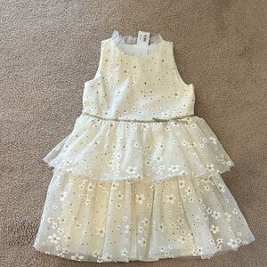 Janie and Jack Cream Floral Layered Dress